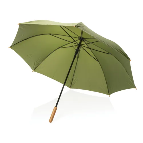 27"-es Impact AWARE™ RPET félautomata bambusz esernyő 190T Zöld 