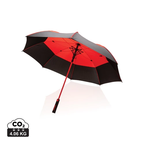 27"-es Impact AWARE™ RPET félautomata viharálló esernyő 190T Piros 