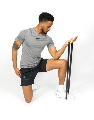 4db-os fitnesz szalag készlet tartó tokban Fekete 