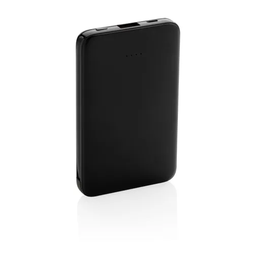 5000 mAh zsebben hordható powerbank beépített kábellel Fekete 