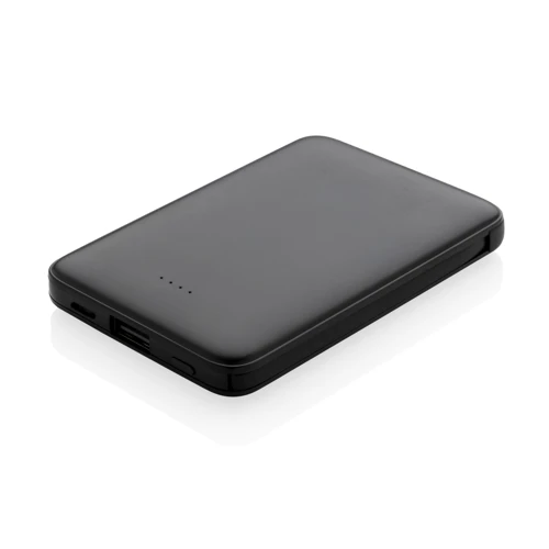5000 mAh zsebben hordható powerbank beépített kábellel Fekete 