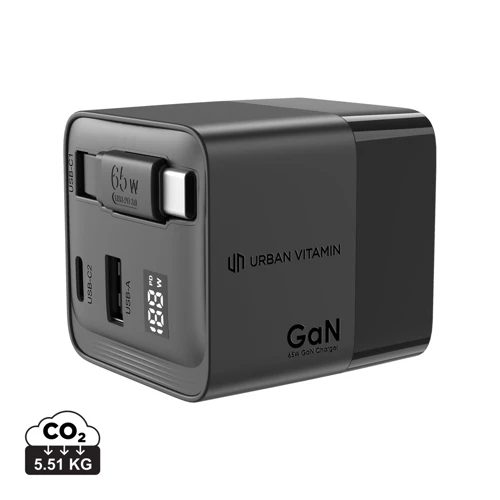 Urban Vitamin Mendocino 65 W-os GaN töltő kihúzható kábel