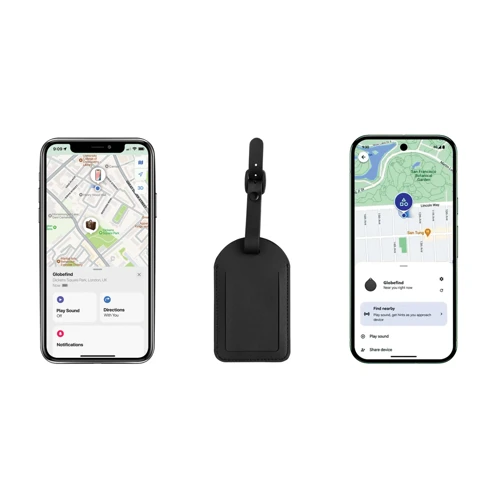 Globefind Dual RCS poggyászcímke Fekete 