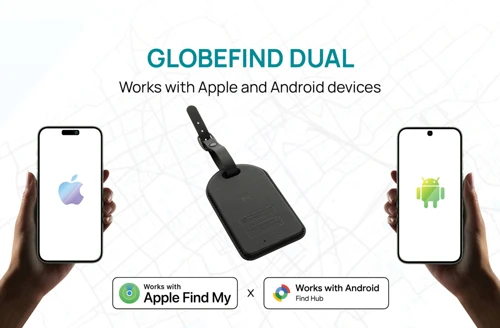 Globefind Dual RCS poggyászcímke Fekete 