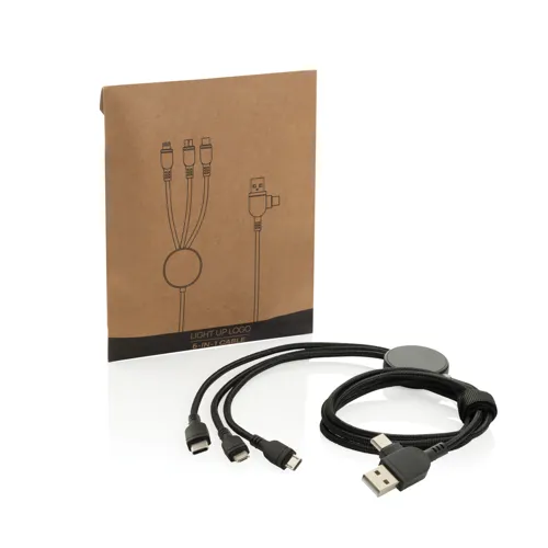 Világító logós 6 az 1-ben kábel