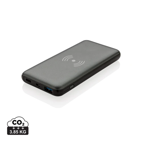 10 000 mAh gyorstöltős 10W vezeték nélküli powerbank PD-vel Szürke 