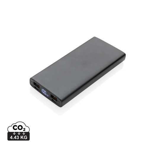 Alumínium 18W-os 10 000 mAh PD powerbank Fekete 