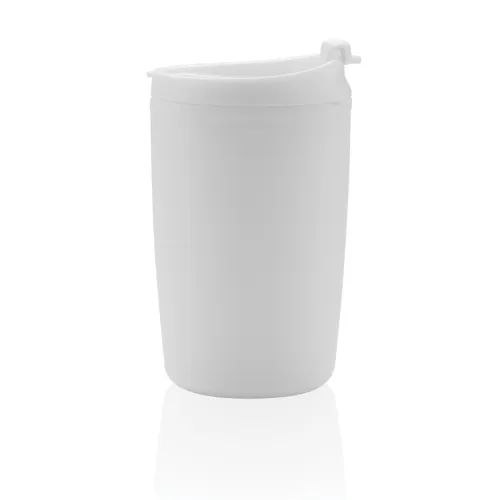 GRS újrahasznosított PP pohár felhajtható fedővel