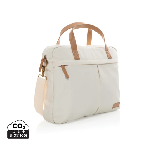 Impact AWARE™ 16oz. újrahasznosított vászon laptop táska Fehér 