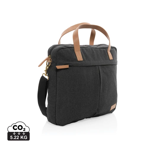 Impact AWARE™ 16oz. újrahasznosított vászon laptop táska Fekete 
