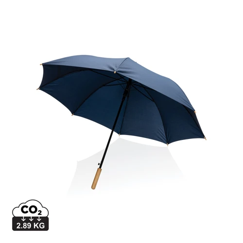 27"-es Impact AWARE™ RPET félautomata bambusz esernyő 190T Kék 