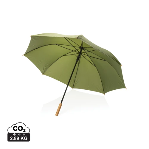 27"-es Impact AWARE™ RPET félautomata bambusz esernyő 190T Zöld 