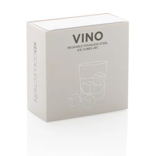 Többször használatos jégkocka rozsdamentes acélból, 4 db