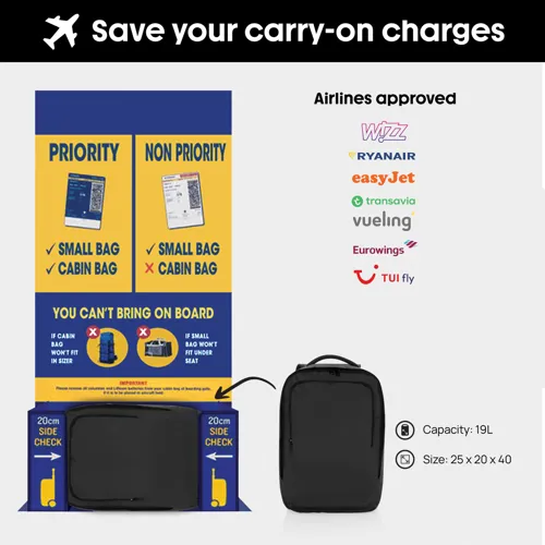 Ace Aware™ RPET Free On Board táska utazáshoz Fekete 