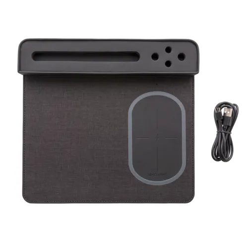 Air egérpad 5W-os vezeték nélküli töltéssel és USB-vel Fekete 