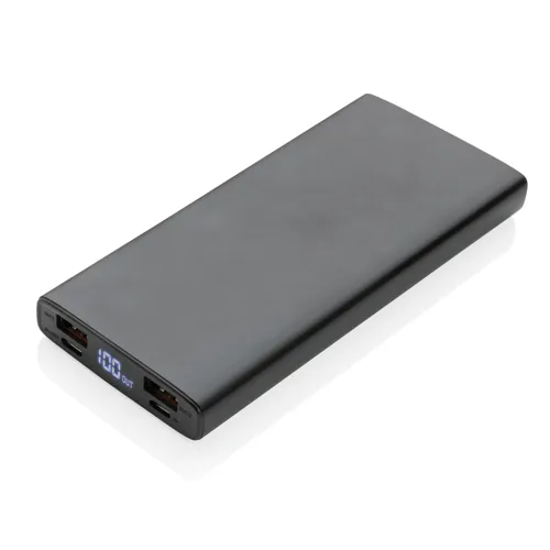 Alumínium 18W-os 10 000 mAh PD powerbank Fekete 