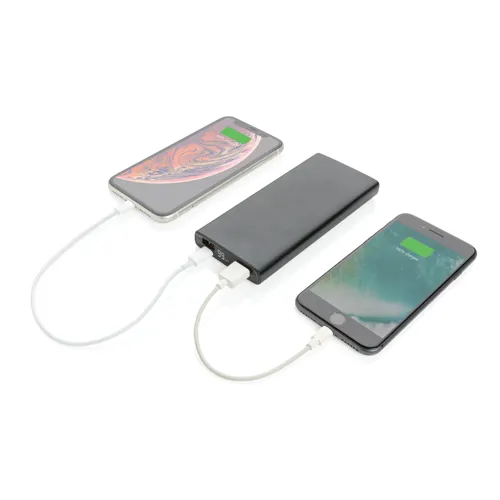 Alumínium 18W-os 10 000 mAh PD powerbank Fekete 