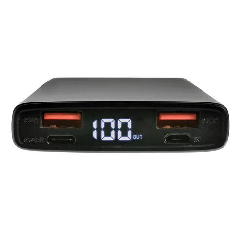 Alumínium 18W-os 10 000 mAh PD powerbank Fekete 
