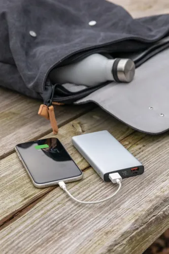 Alumínium 18W-os 10 000 mAh PD powerbank Szürke 