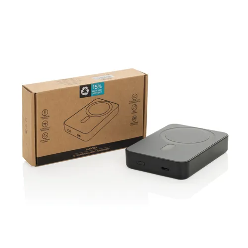 Amporia RCS újrah. műany. kész. 10 000 mAh-s mágn.powerbank Fekete 