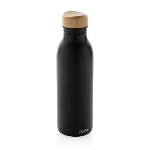 Avira Alcor RCS újrahaszn. acél egyfalú vizespalack, 600 ml Fekete 