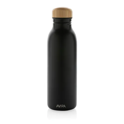 Avira Alcor RCS újrahaszn. acél egyfalú vizespalack, 600 ml Fekete 
