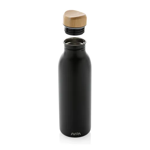 Avira Alcor RCS újrahaszn. acél egyfalú vizespalack, 600 ml Fekete 