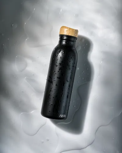 Avira Alcor RCS újrahaszn. acél egyfalú vizespalack, 600 ml Fekete 