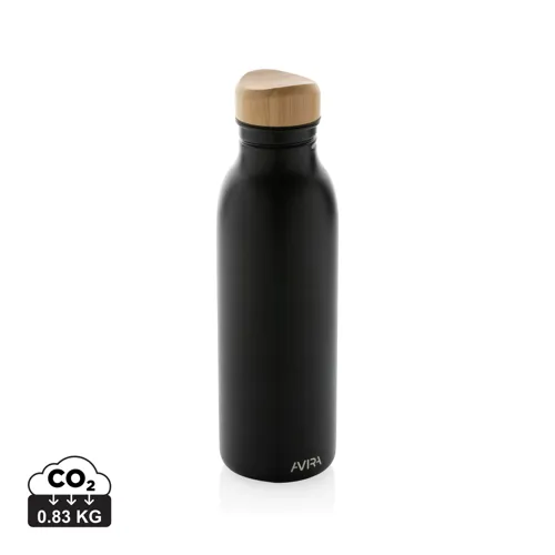 Avira Alcor RCS újrahaszn. acél egyfalú vizespalack, 600 ml Fekete 