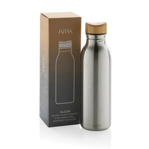 Avira Alcor RCS újrahaszn. acél egyfalú vizespalack, 600 ml Szürke 