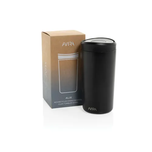 Avira Alix RCS újrahaszn. acél pohár, 400 ml Fekete 