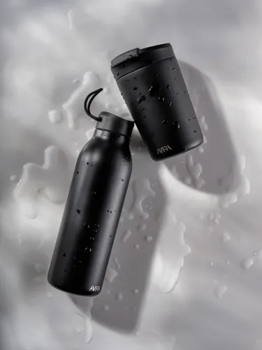 Avira Alya RCS újrahasznosított acél pohár, 300 ml Fekete 