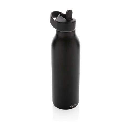 Avira Ara RCS újrahaszn. acél fliptop vizespalack, 500 ml Fekete 