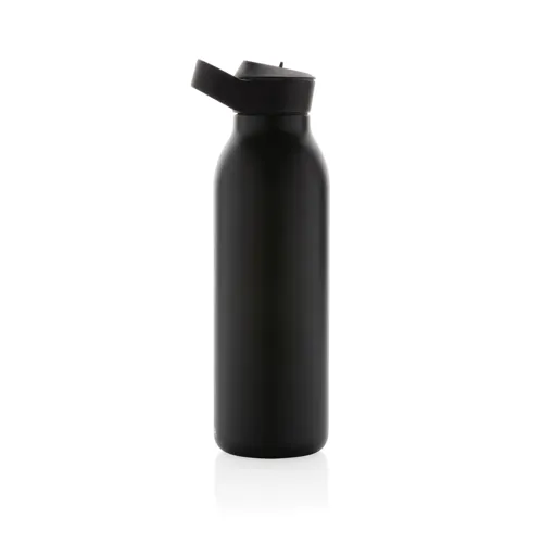 Avira Ara RCS újrahaszn. acél fliptop vizespalack, 500 ml Fekete 