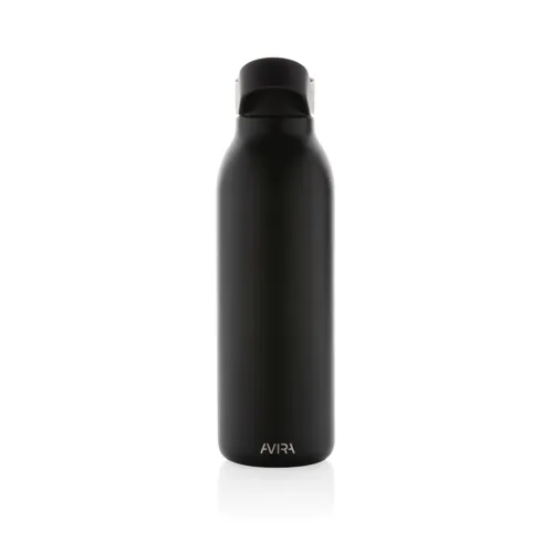 Avira Ara RCS újrahaszn. acél fliptop vizespalack, 500 ml Fekete 
