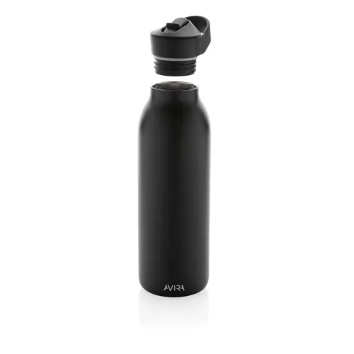 Avira Ara RCS újrahaszn. acél fliptop vizespalack, 500 ml Fekete 