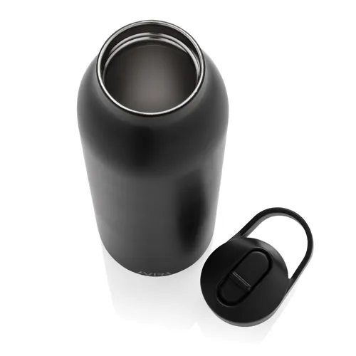Avira Ara RCS újrahaszn. acél fliptop vizespalack, 500 ml Fekete 