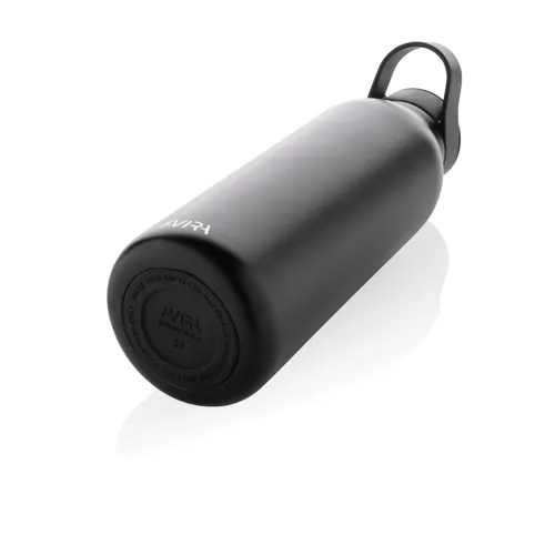 Avira Ara RCS újrahaszn. acél fliptop vizespalack, 500 ml Fekete 