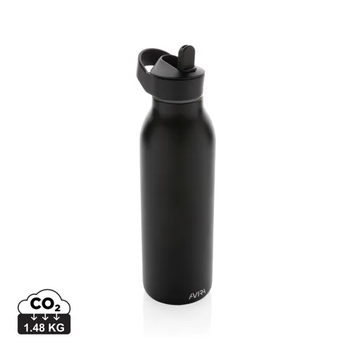 Avira Ara RCS újrahaszn. acél fliptop vizespalack, 500 ml Fekete 