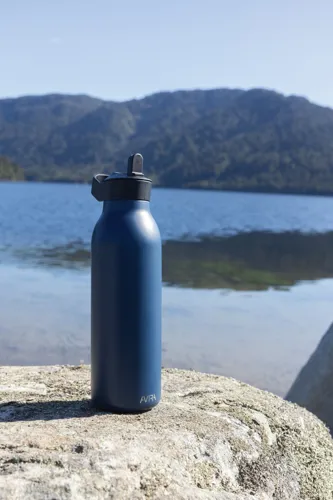 Avira Ara RCS újrahaszn. acél fliptop vizespalack, 500 ml Kék 