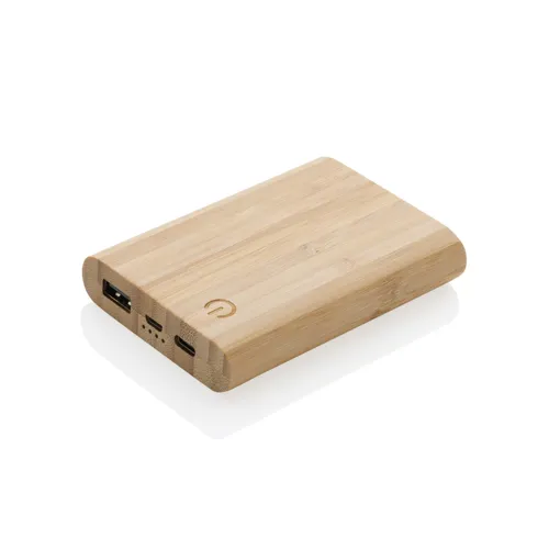 Bambusz 5000 mAh powerbank Barna 