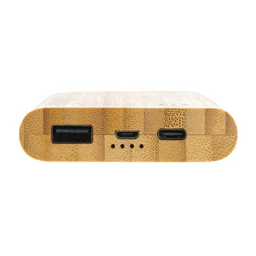 Bambusz 5000 mAh powerbank Barna 