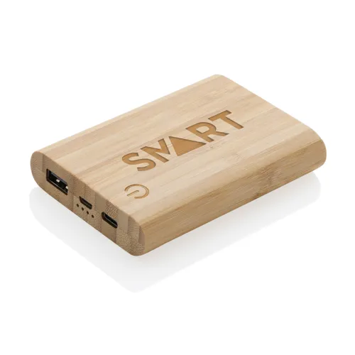 Bambusz 5000 mAh powerbank Barna 