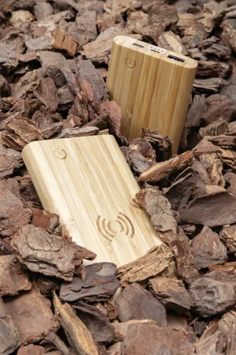 Bambusz 5000 mAh powerbank Barna 