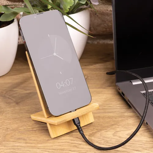 Bambusz telefonállvány kraft dobozban Barna 