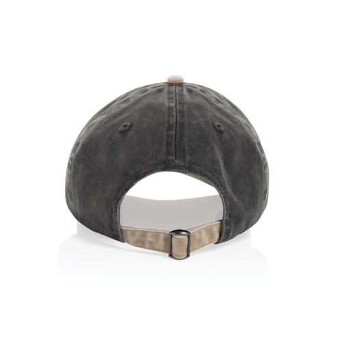 BEAU AWARE™ 6 paneles kétszínű pamut twill sapka (270 g/m²) Fekete 
