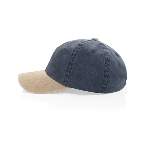 BEAU AWARE™ 6 paneles kétszínű pamut twill sapka (270 g/m²) Kék 