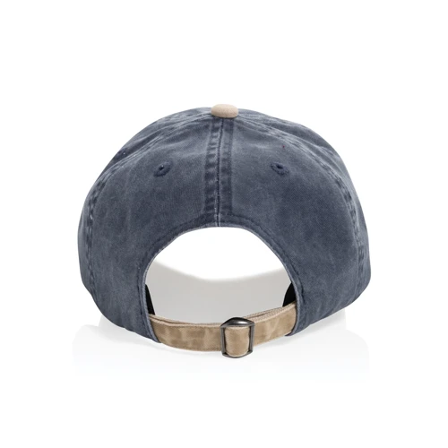 BEAU AWARE™ 6 paneles kétszínű pamut twill sapka (270 g/m²) Kék 