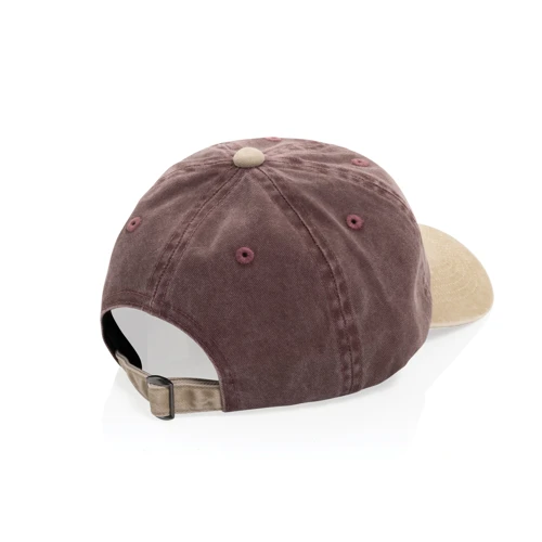 BEAU AWARE™ 6 paneles kétszínű pamut twill sapka (270 g/m²) Piros 