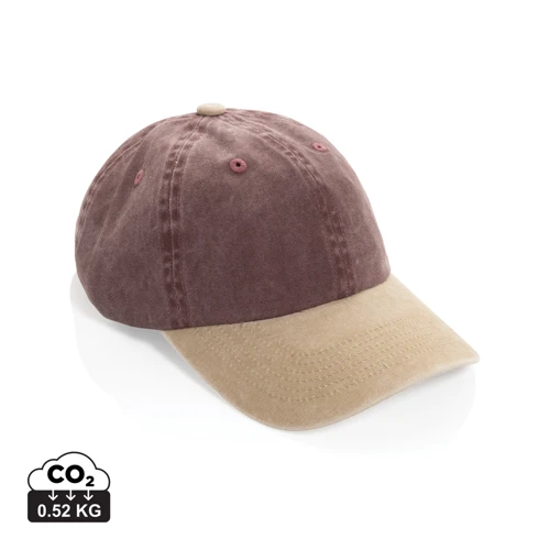 BEAU AWARE™ 6 paneles kétszínű pamut twill sapka (270 g/m²) Piros 